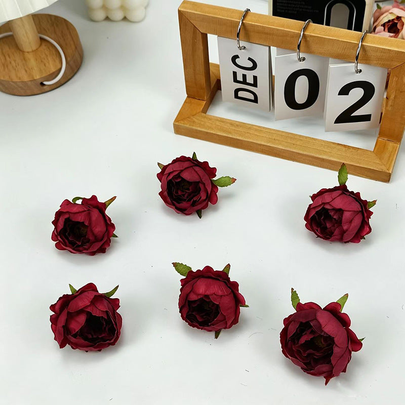 Silk Peony & Rose Flowers, 2" Wide (5cm) - 10-Pack for Wedding Bouquets, Corsages, DIY Floral Arrangements & Home Decor