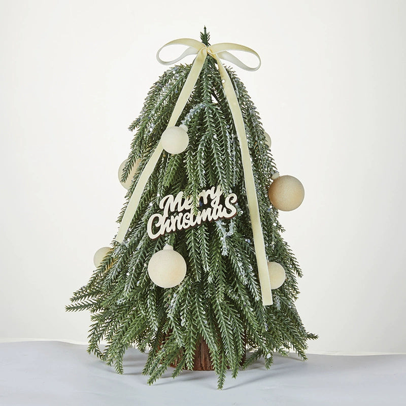 Noble Fir Mini Christmas Tree, 15" Tall Pine Wood Tabletop Decor for Holiday Centerpiece, Wedding & Home, Bulk Available