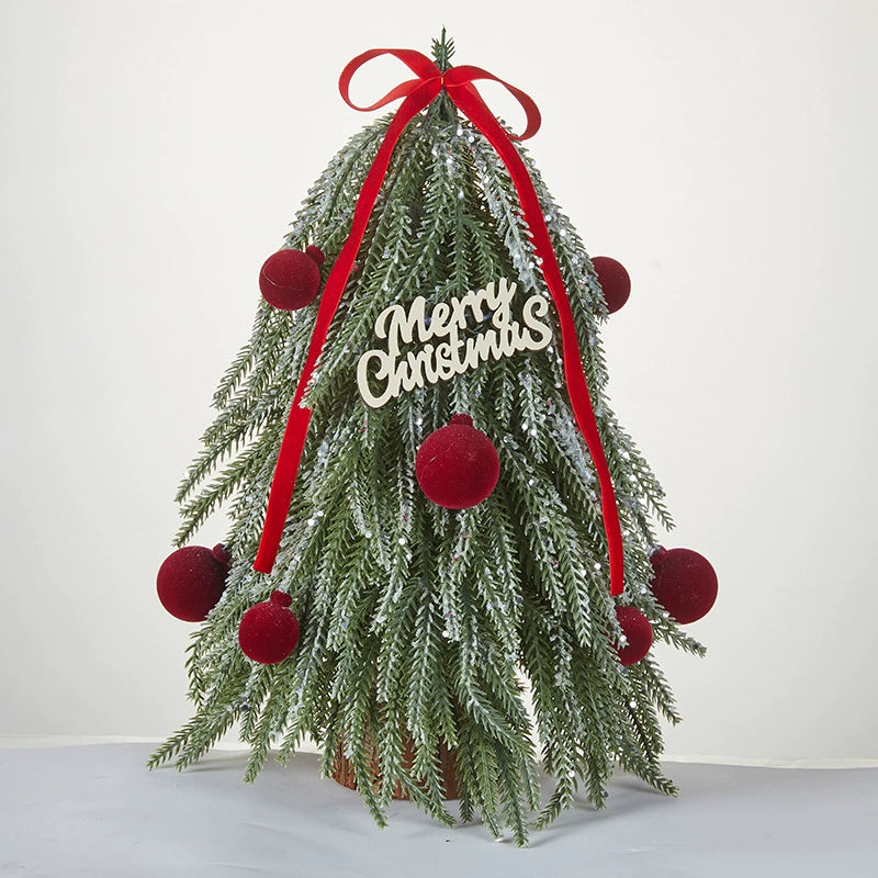 Noble Fir Mini Christmas Tree, 15" Tall Pine Wood Tabletop Decor for Holiday Centerpiece, Wedding & Home, Bulk Available