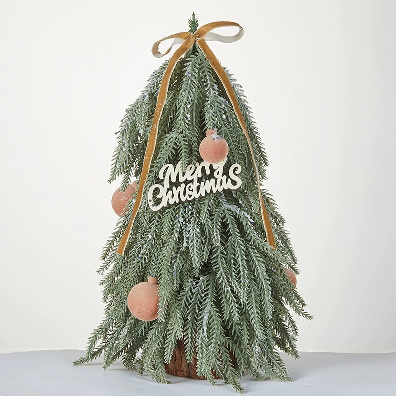 Noble Fir Mini Christmas Tree, 15" Tall Pine Wood Tabletop Decor for Holiday Centerpiece, Wedding & Home, Bulk Available