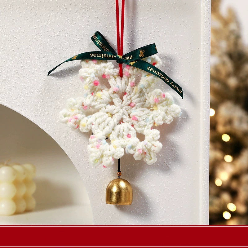 Handmade Felt Snowflake Christmas Tree Ornaments, Set of 5, 6.5" Long, Perfect for Holiday Decor, Gifts, and Festive Scenes
