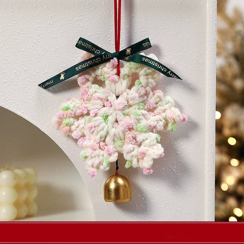 Handmade Felt Snowflake Christmas Tree Ornaments, Set of 5, 6.5" Long, Perfect for Holiday Decor, Gifts, and Festive Scenes