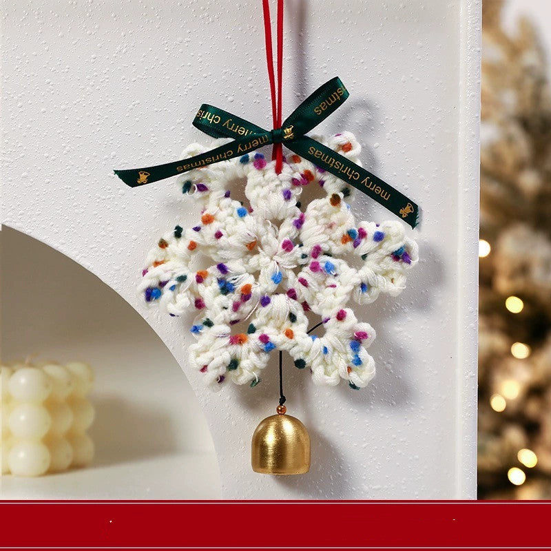 Handmade Felt Snowflake Christmas Tree Ornaments, Set of 5, 6.5" Long, Perfect for Holiday Decor, Gifts, and Festive Scenes