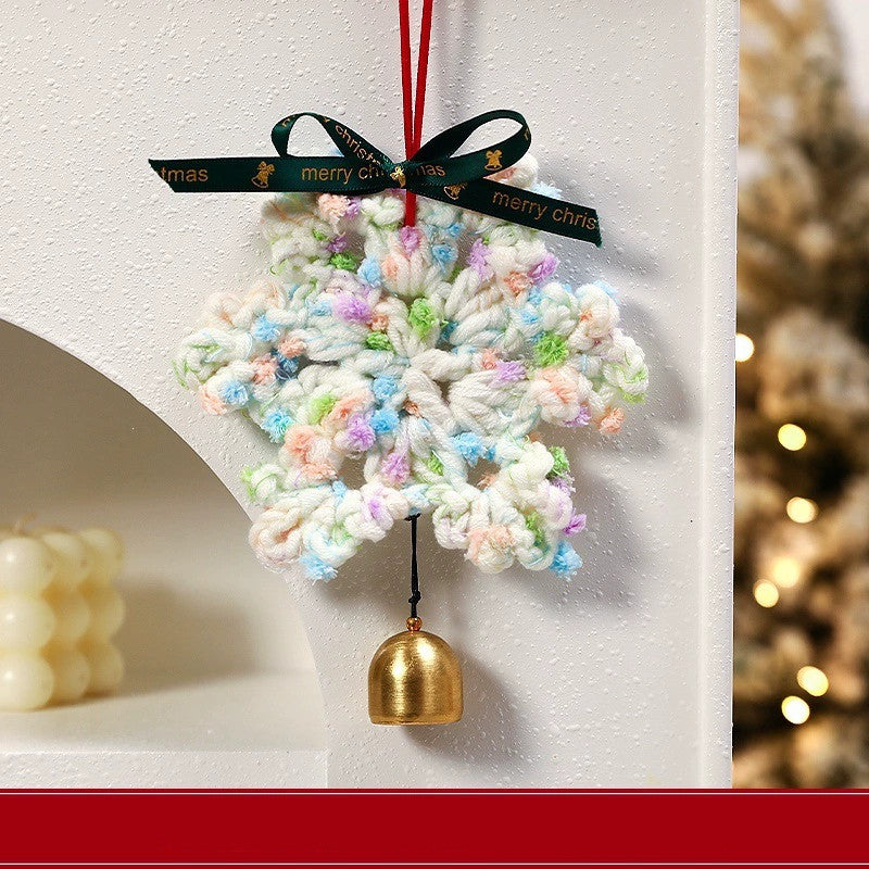 Handmade Felt Snowflake Christmas Tree Ornaments, Set of 5, 6.5" Long, Perfect for Holiday Decor, Gifts, and Festive Scenes