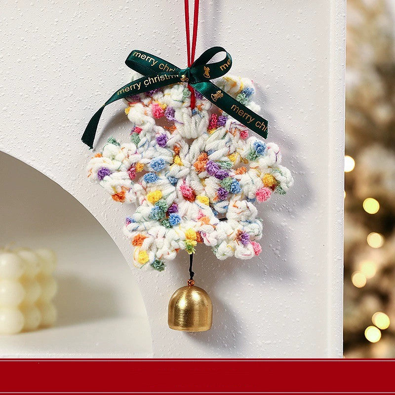 Handmade Felt Snowflake Christmas Tree Ornaments, Set of 5, 6.5" Long, Perfect for Holiday Decor, Gifts, and Festive Scenes