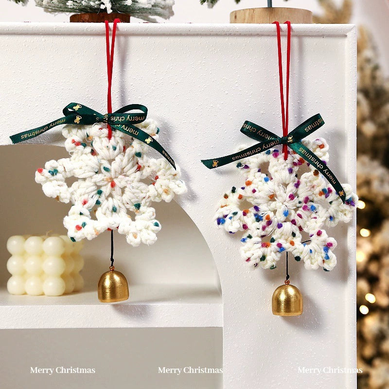 Handmade Felt Snowflake Christmas Tree Ornaments, Set of 5, 6.5" Long, Perfect for Holiday Decor, Gifts, and Festive Scenes