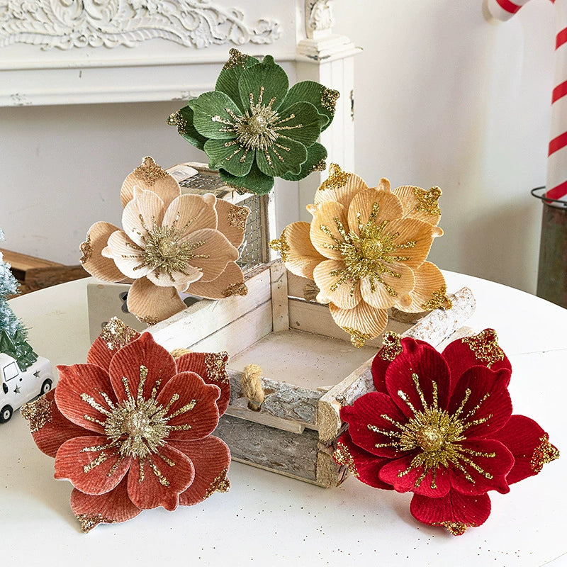 Velvet Christmas Decorations, 8" Diameter, DIY Tree Ornaments, Home & Event Decor, Bulk Available