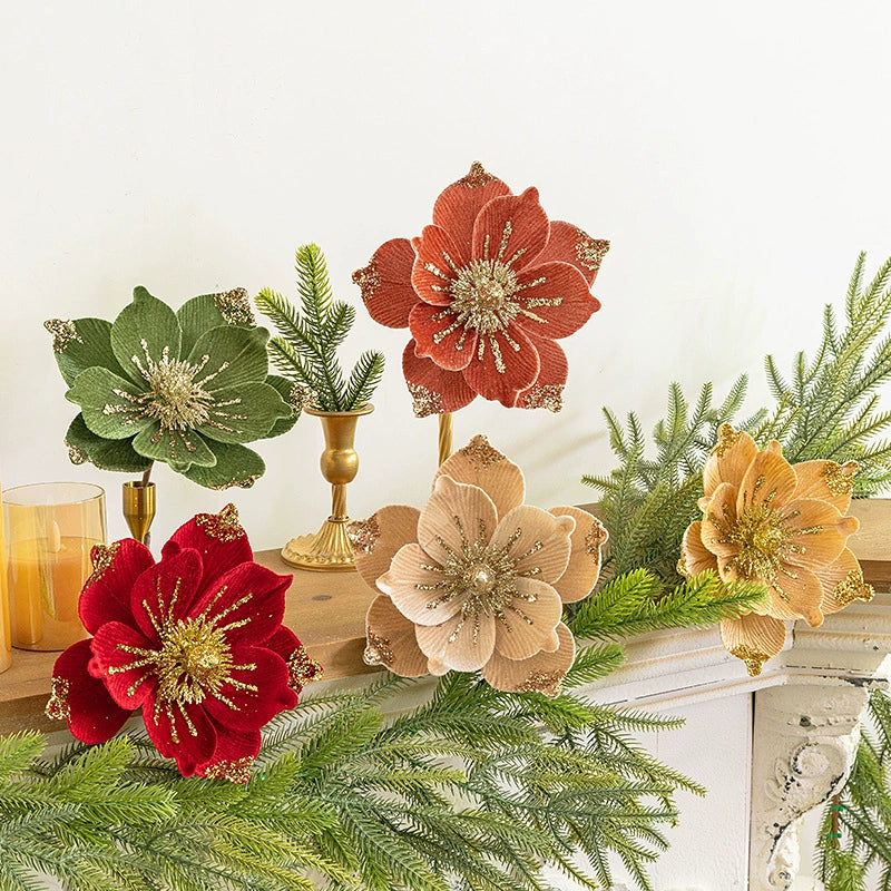 Velvet Christmas Decorations, 8" Diameter, DIY Tree Ornaments, Home & Event Decor, Bulk Available