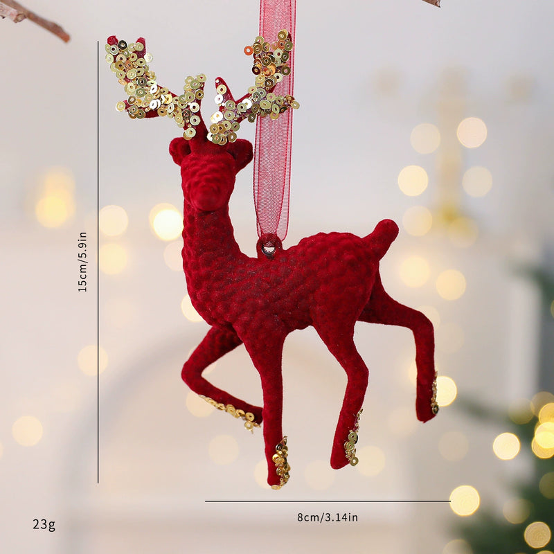 Red Velvet Snowflake Christmas Ornament, Festive Holiday Decor for Tree, Window, or Party