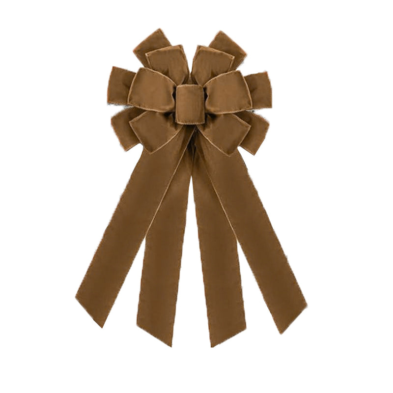Large Christmas Tree Topper Bow, 20" Wide, Red, Cream, Brown, Dark Green, Burgundy, Perfect for Tree, Fireplace, Staircase, Doorway Decor