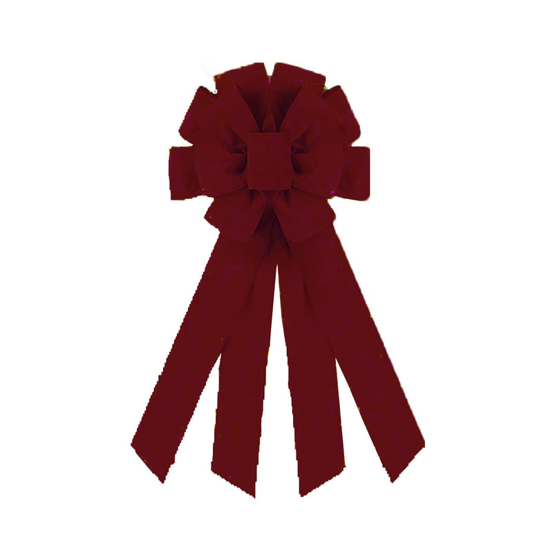 Large Christmas Tree Topper Bow, 20" Wide, Red, Cream, Brown, Dark Green, Burgundy, Perfect for Tree, Fireplace, Staircase, Doorway Decor