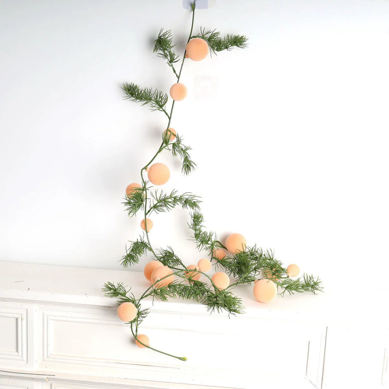 Set of 2 Artificial Pine Garland with Red Berries, 71" Christmas Decor for Fireplace, Windows & Holiday Ambiance
