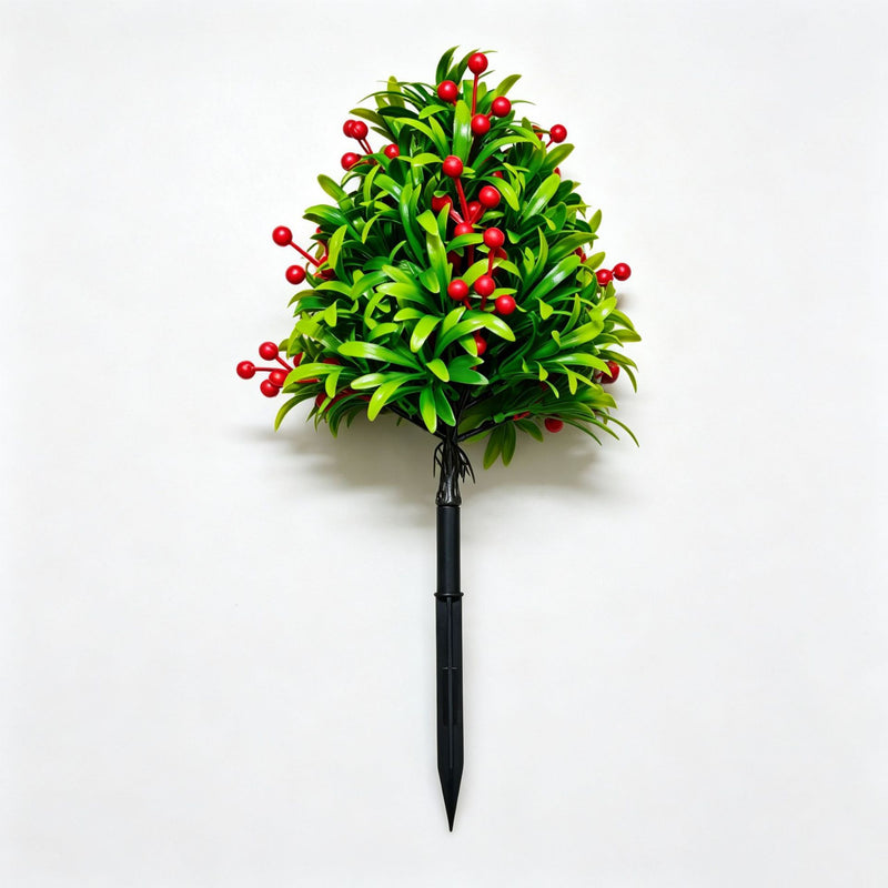 Artificial Podocarpus Plant with Red Berries, 18" Long, Perfect for Home Decor, Wedding Arrangements, and Commercial Displays