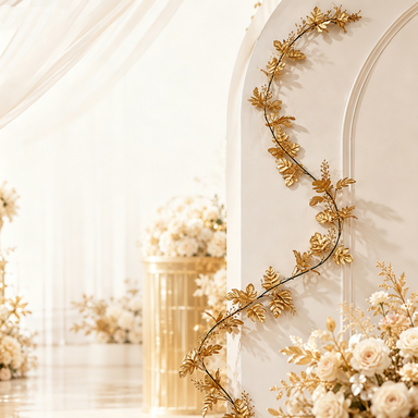 Golden Artificial Vine Garland, 71" Long, Festive Holiday Decor for Windows, Walls, Weddings & Events, Bulk Wholesale Options Available