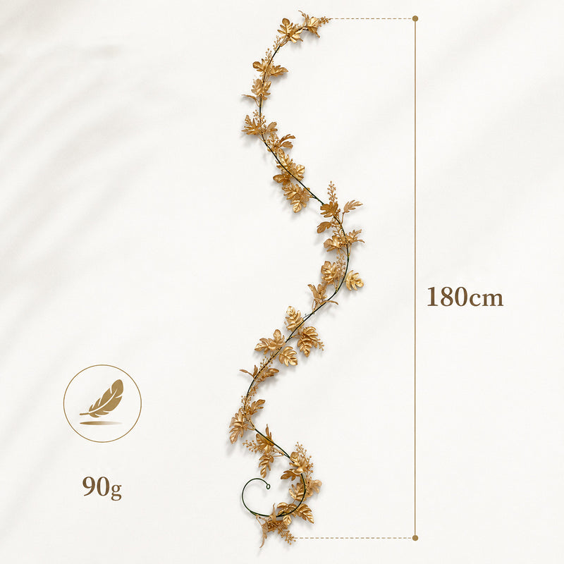 Golden Artificial Vine Garland, 71" Long, Festive Holiday Decor for Windows, Walls, Weddings & Events, Bulk Wholesale Options Available