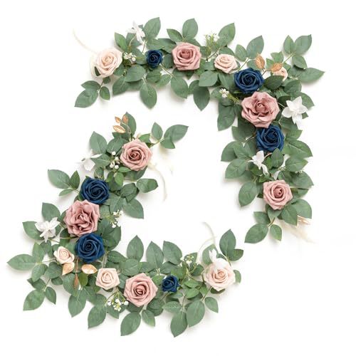 Artificial Rose Vine Garland, 24" Long, Wedding Arch Decor, Event & Home Floral Arrangement, Bulk Purchase Available