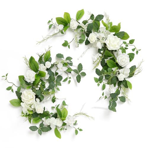 Artificial Rose Vine Garland, 24" Long, Wedding Arch Decor, Event & Home Floral Arrangement, Bulk Purchase Available