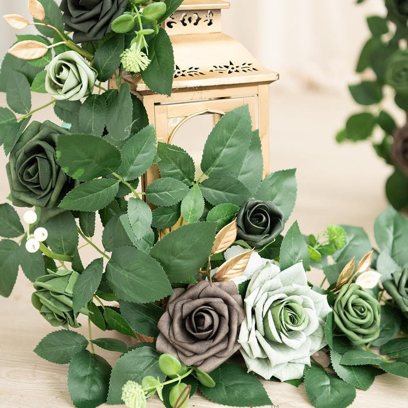 Artificial Rose Vine Garland, 24" Long, Wedding Arch Decor, Event & Home Floral Arrangement, Bulk Purchase Available