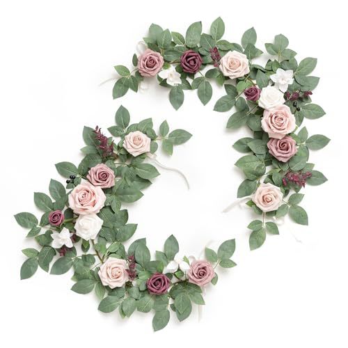 Artificial Rose Vine Garland, 24" Long, Wedding Arch Decor, Event & Home Floral Arrangement, Bulk Purchase Available