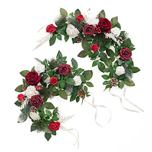 Artificial Rose Vine Garland, 24" Long, Wedding Arch Decor, Event & Home Floral Arrangement, Bulk Purchase Available