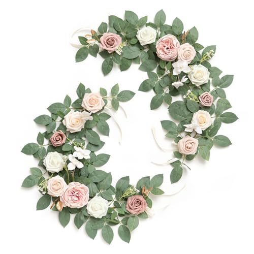 Artificial Rose Vine Garland, 24" Long, Wedding Arch Decor, Event & Home Floral Arrangement, Bulk Purchase Available