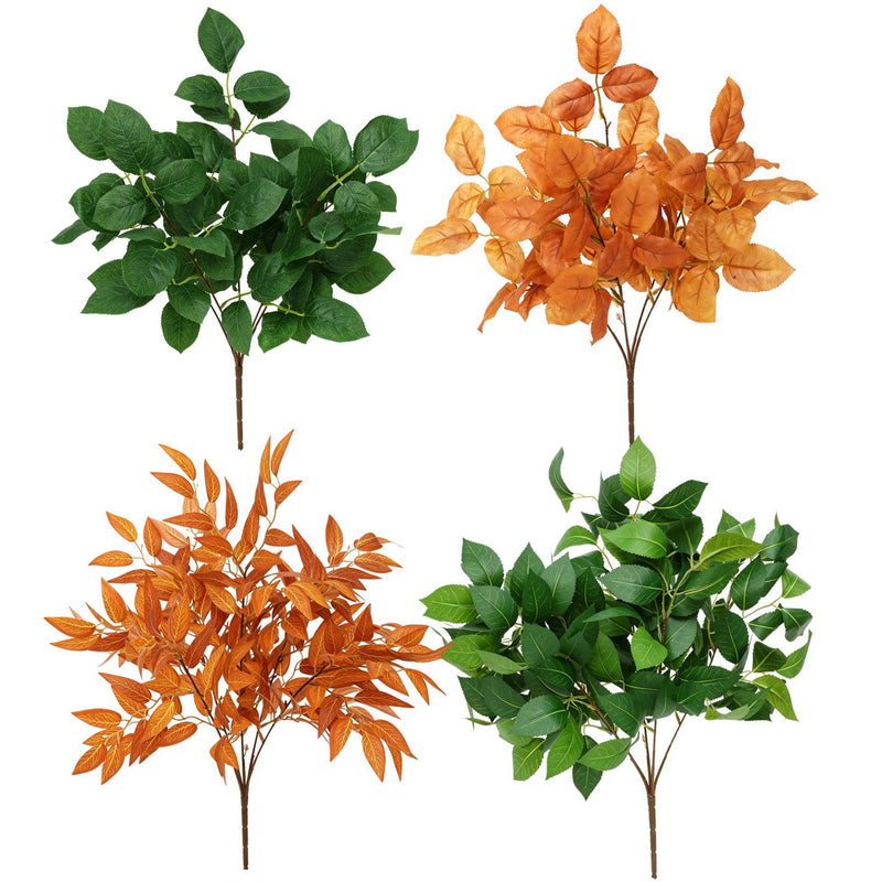Artificial Maple Leaf Bush, 20" Tall, Realistic Fall Foliage for Home Decor, Wedding Arrangements, and Seasonal Displays