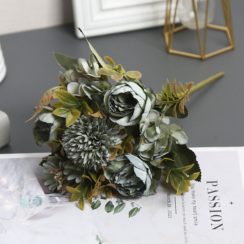 Artificial Silk Austin Flower Bush, 12" Tall, 4 Blooms, Perfect for Home Decor, Wedding Arrangements, and Gift Giving