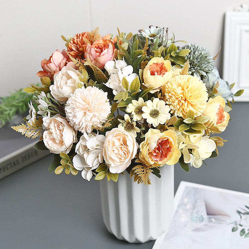 Artificial Silk Austin Flower Bush, 12" Tall, 4 Blooms, Perfect for Home Decor, Wedding Arrangements, and Gift Giving