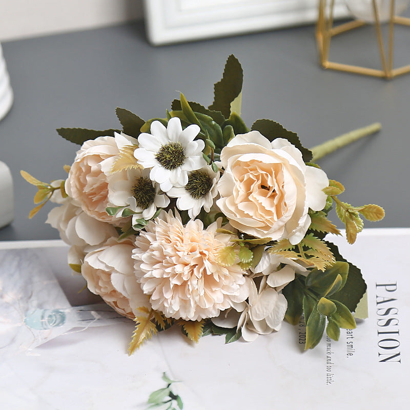 Artificial Silk Austin Flower Bush, 12" Tall, 4 Blooms, Perfect for Home Decor, Wedding Arrangements, and Gift Giving