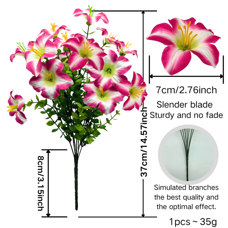 Artificial Eucalyptus Morning Glory Flowers, 15" Tall, Plastic, Indoor Home Decor, Wedding & Event Styling, DIY Floral Arrangements