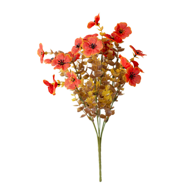 Artificial Eucalyptus Violet Bouquet, 14" Tall, 5-Stem Pack, Indoor Outdoor Decor for Home, Wedding, Events