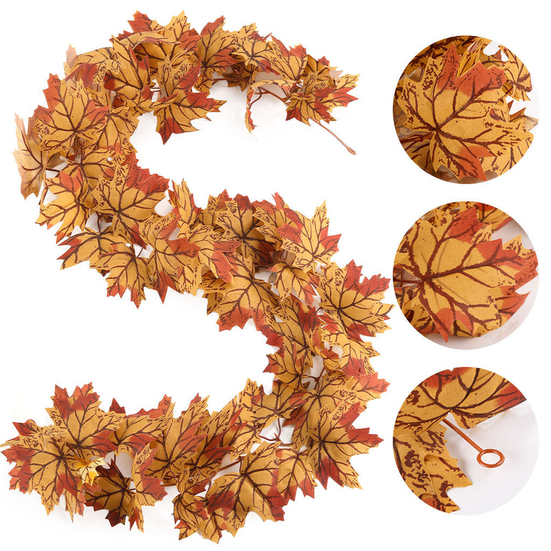 Artificial Maple Leaf Garland Vine, 69" Long, Seasonal Fall Decor, Perfect for Home, Wedding, and Event Styling