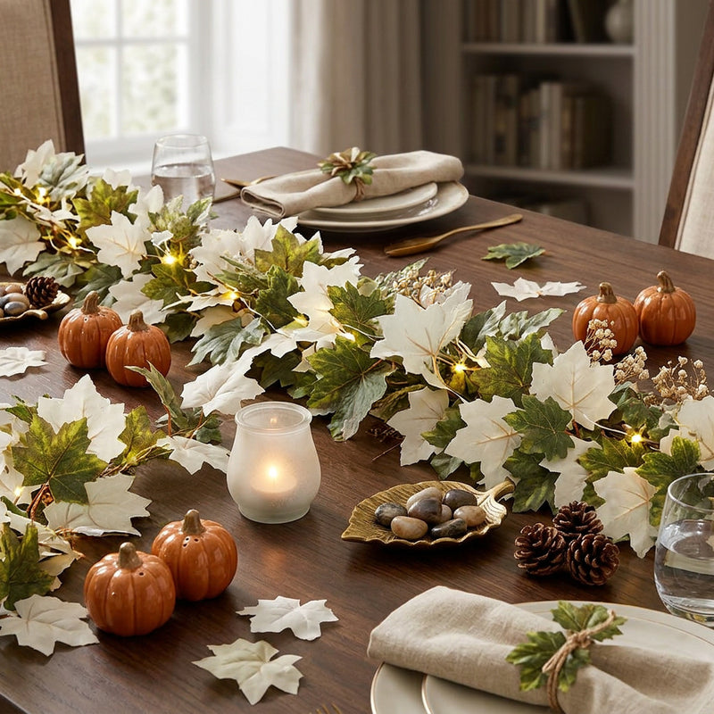 Artificial Maple Leaf Garland Vine, 69" Long, Seasonal Fall Decor, Perfect for Home, Wedding, and Event Styling