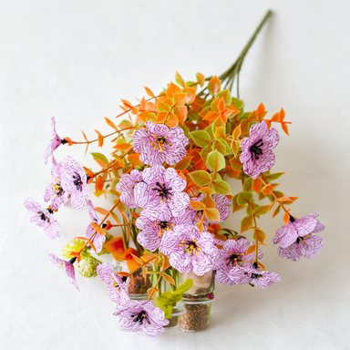 Artificial Eucalyptus Violet Bush, 14" Tall, Mixed Material, Fall-Themed Decor for Home, Weddings, Holidays
