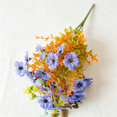 Artificial Eucalyptus Violet Bush, 14" Tall, Mixed Material, Fall-Themed Decor for Home, Weddings, Holidays