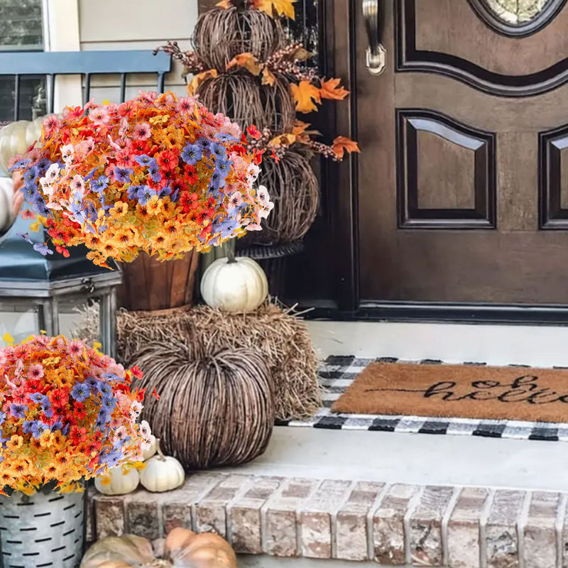 Artificial Eucalyptus Violet Bush, 14" Tall, Mixed Material, Fall-Themed Decor for Home, Weddings, Holidays