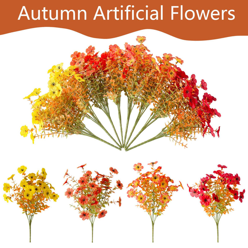 Artificial Eucalyptus Violet Bush, 14" Tall, Mixed Material, Fall-Themed Decor for Home, Weddings, Holidays