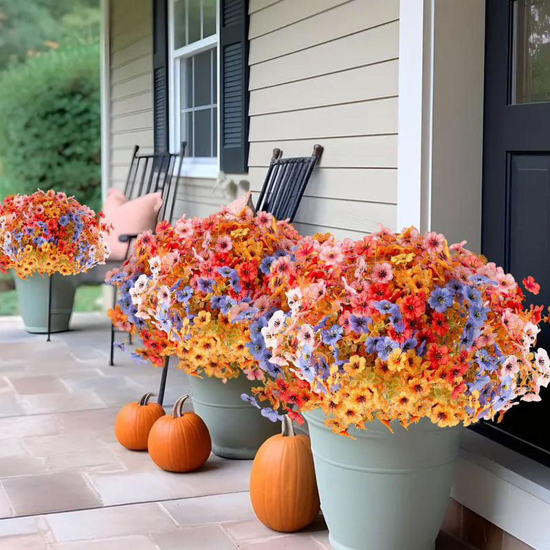 Artificial Eucalyptus Violet Bush, 14" Tall, Mixed Material, Fall-Themed Decor for Home, Weddings, Holidays