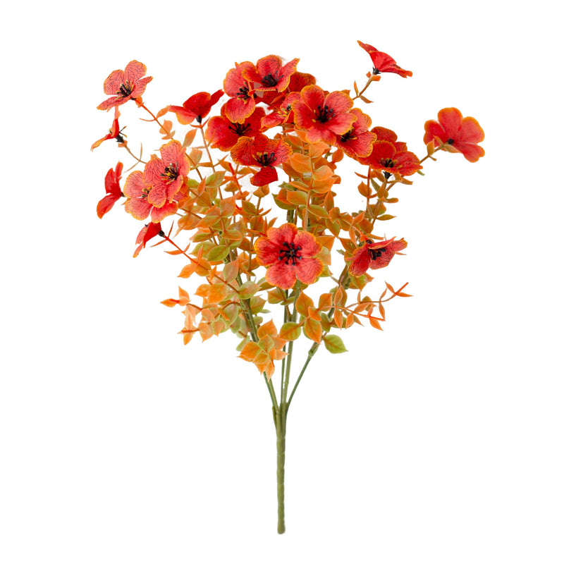Artificial Eucalyptus Violet Bush, 14" Tall, Mixed Material, Fall-Themed Decor for Home, Weddings, Holidays