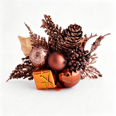 Spruce Pinecone Christmas Branches, 20" Festive Holiday Decor, Gold Red Green Ornamental Stems for Home & Event Styling