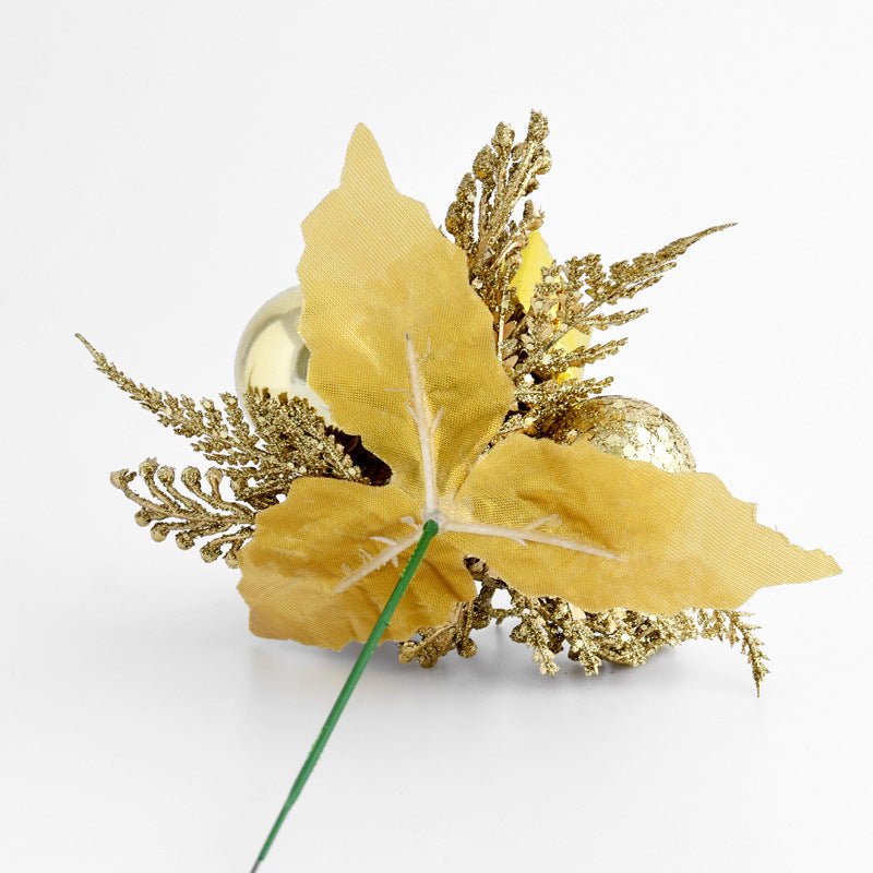 Spruce Pinecone Christmas Branches, 20" Festive Holiday Decor, Gold Red Green Ornamental Stems for Home & Event Styling
