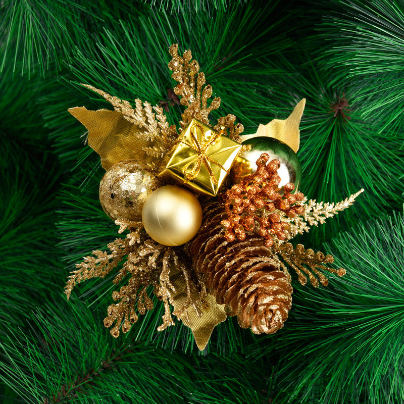 Spruce Pinecone Christmas Branches, 20" Festive Holiday Decor, Gold Red Green Ornamental Stems for Home & Event Styling
