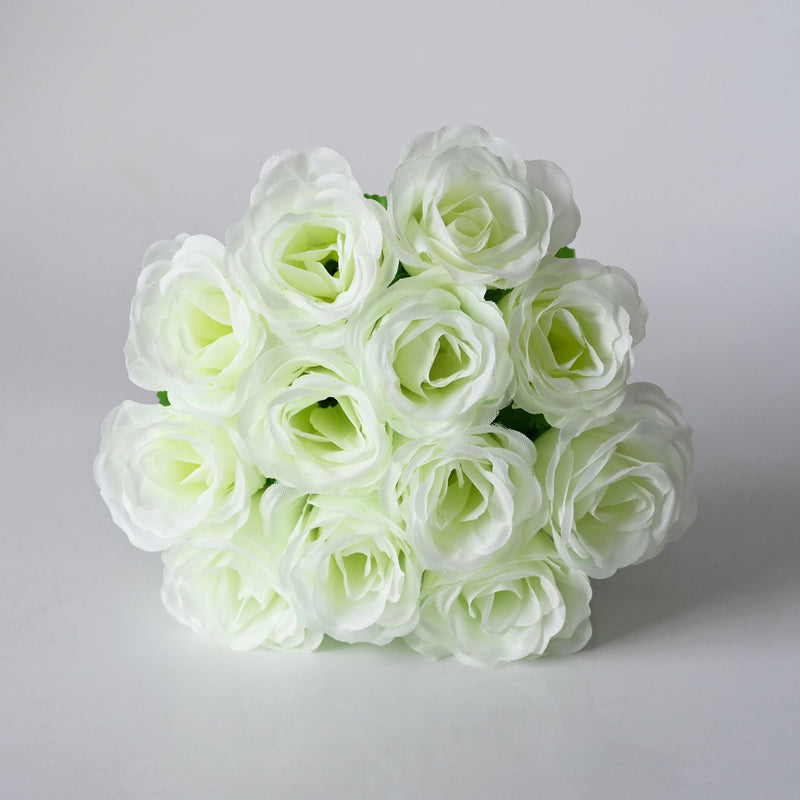 Artificial Peacock Rose Stems, 12-Pack Single Stems for DIY Wedding & Holiday Decor, 13" Long with 2" Blooms, Silk Flowers for Centerpieces & Arrangements