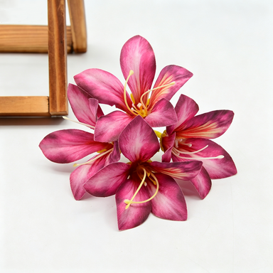 Artificial Silk Bauhinia Flower Clusters, 3-Pack, 5" Long, Perfect for DIY Crafts, Wedding Decor, and Gift Packaging