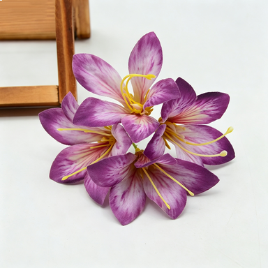 Artificial Silk Bauhinia Flower Clusters, 3-Pack, 5" Long, Perfect for DIY Crafts, Wedding Decor, and Gift Packaging