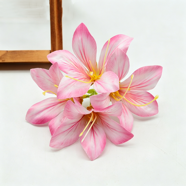 Artificial Silk Bauhinia Flower Clusters, 3-Pack, 5" Long, Perfect for DIY Crafts, Wedding Decor, and Gift Packaging