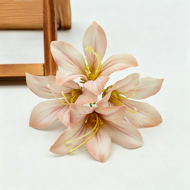 Artificial Silk Bauhinia Flower Clusters, 3-Pack, 5" Long, Perfect for DIY Crafts, Wedding Decor, and Gift Packaging