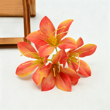 Artificial Silk Bauhinia Flower Clusters, 3-Pack, 5" Long, Perfect for DIY Crafts, Wedding Decor, and Gift Packaging