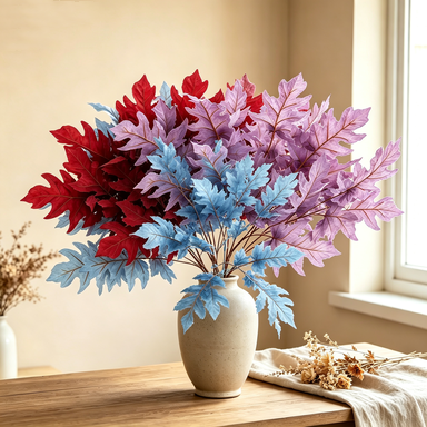 Artificial Oak Leaf Bush, 23" Long, Modern Style, Mixed Material, Ideal for Weddings, Home Decor, and Events