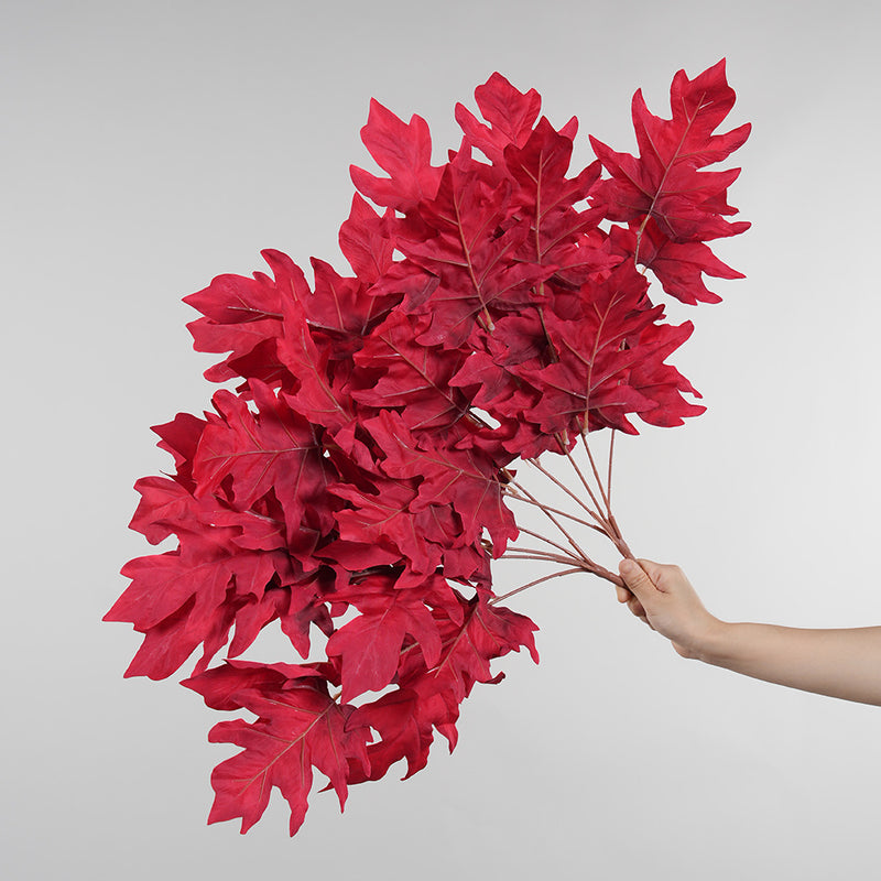 Artificial Oak Leaf Bush, 23" Long, Modern Style, Mixed Material, Ideal for Weddings, Home Decor, and Events